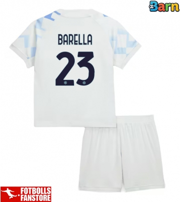 Inter Milan Nicolo Barella #23 Bortatröja Barn 2025-26 Kortärmad (+ Korta byxor)